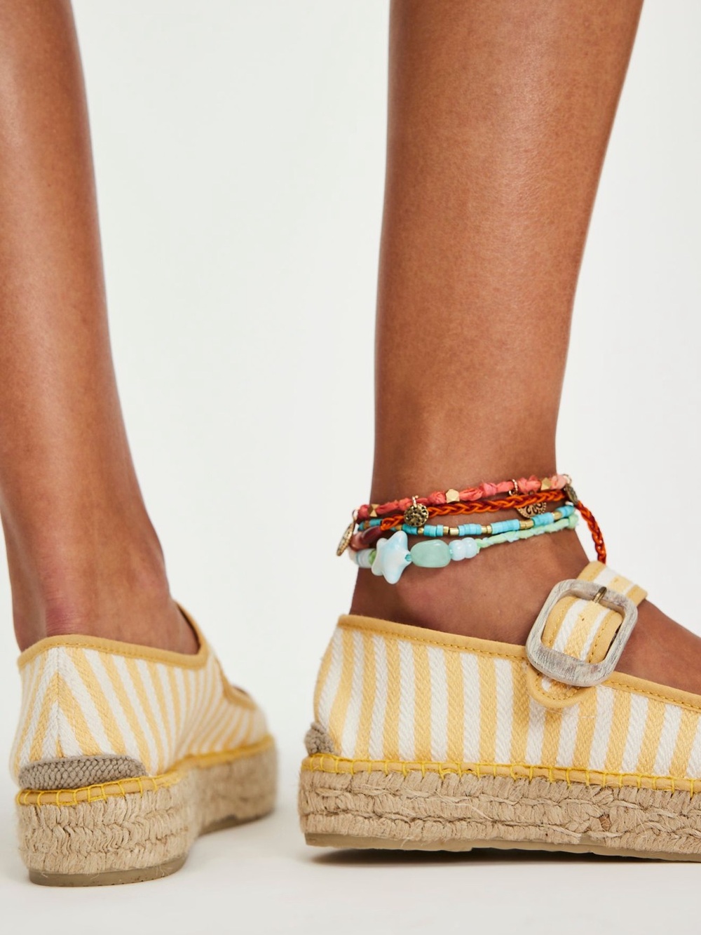 NWOT Free People Surfside 2.0 Espadrille Platform Mary Janes, Lemon Zest - Picture 3 of 15